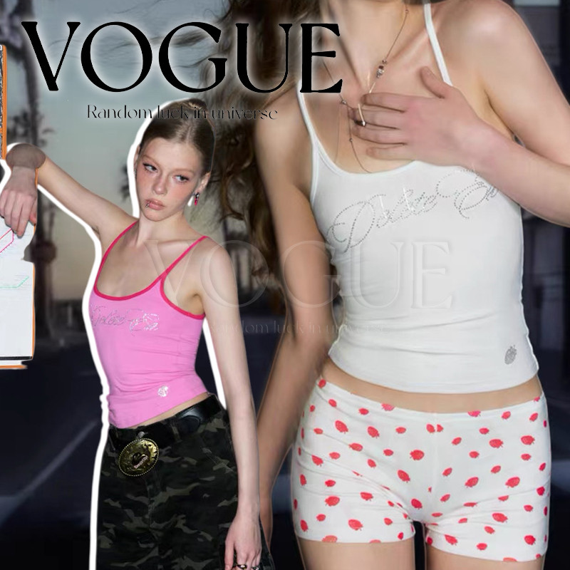 Vogue🌟พร้อมส่ง🌟 เสื้อสายเดี่ยว เสริมฟองน้ำ สีสดใส สไตล์สาวเท่ (FY3590)