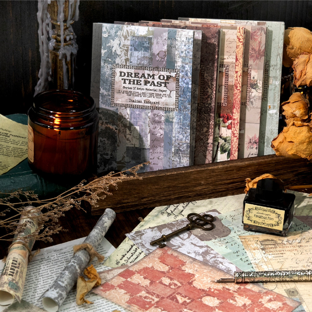 Journamm 30 แผ่นสมุดภาพกระดาษ Vintage Scrapbooking กระดาษสําหรับ Journaling อุปกรณ์ตกแต่งหัตถกรรมกระดาษสําหรับ Junk Journas