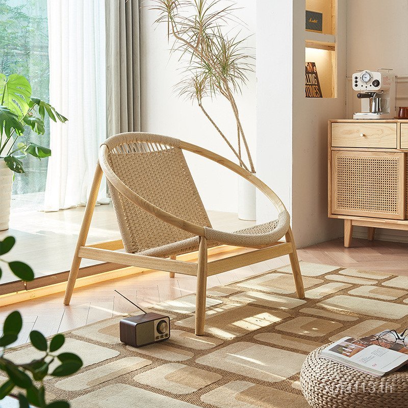 Influencer เชือกป่าน Handmade พนักพิงโซฟาเก้าอี้เชือกถักห้องนั่งเล่นเก้าอี้พักผ่อนระเบียง Recliner ฤ