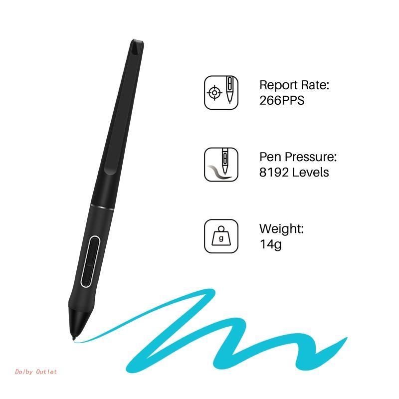 HUION PW517 กราฟิกแท็บเล็ตปากกาดิจิตอลปากกาหน้าจอสัมผัส Stylus แบตเตอรี่ปากกาสีดํา--PW517 สําหรับ Ka