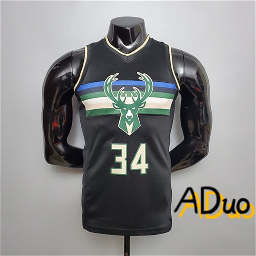 Hot Pressed NBA Milwaukee Bucks #34 Giannis Antetokounmpo 2020 Statement Edition