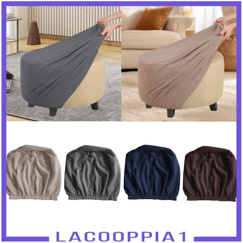 [Lacooppia1] Stretch Ottoman Slipcover Footrest Cover หนา Anti Slip Round Ottoman Storage