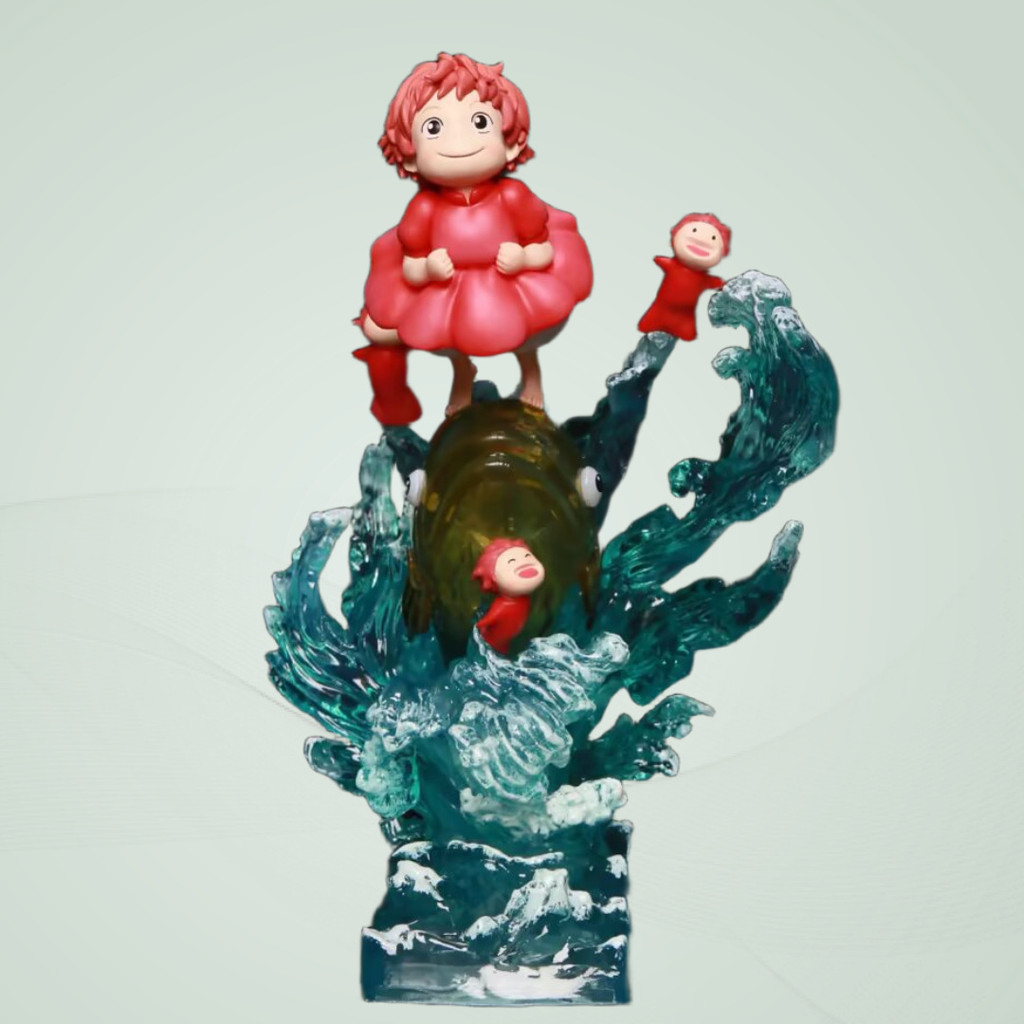 Ponyo และ Sosuke GK Mermaid Princess รูปเครื่องประดับ Shenyin Ponyo Luminous ฉากอะนิเมะรูป