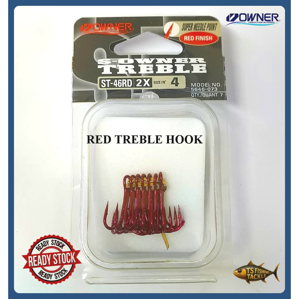 OWNER TREBLE Hook ST-46RD Red Hook / Treble Red Hook / Mata Kail Mata Tiga
