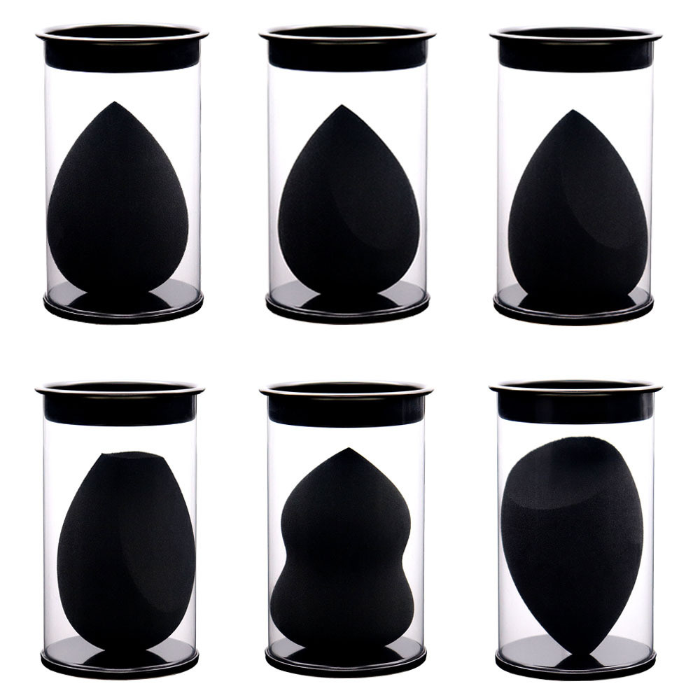 [ขายร้อน] Black Mark กระบอกความงามไข่ Black Water Drop Cut Seal Three-Cut Face Makeup Sponge Puff [F