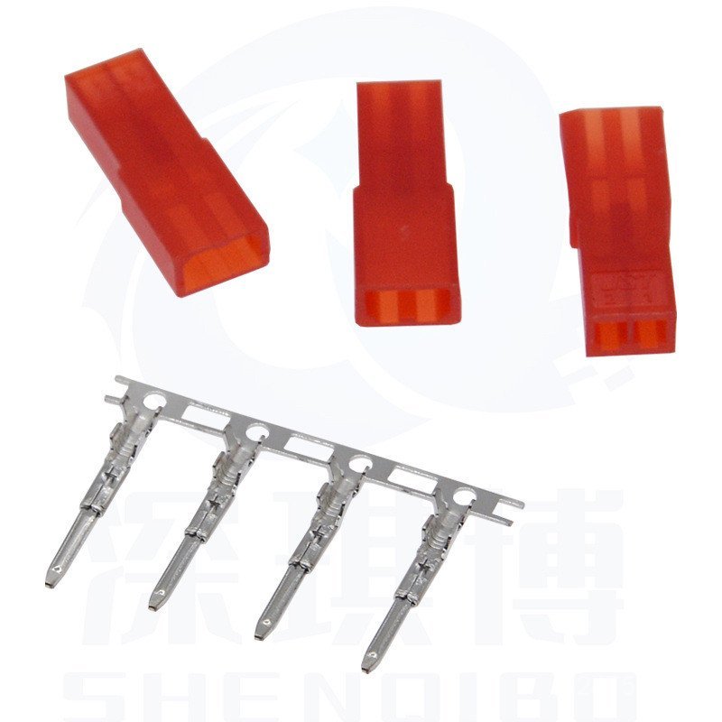 ขั้วต่อสีแดง JST2.54 มม.ชายหญิง Terminal SYP-2P ทั้งชุด Dupont Butt Reed พร้อม Air ยางเปลือก 8PDX