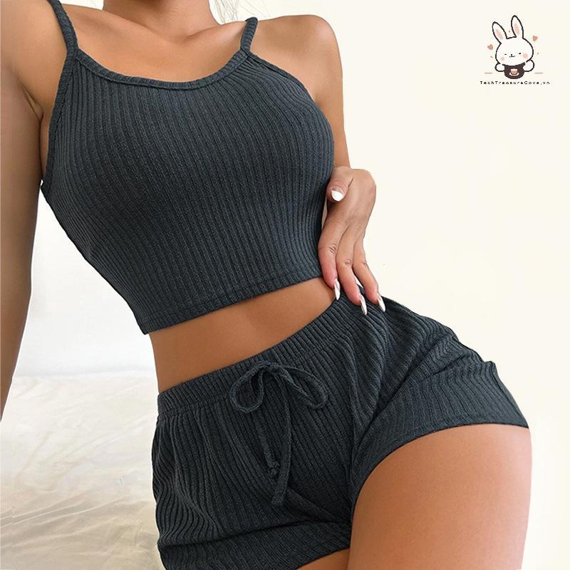 [Teh] Fashion And Casual Women S Home Clothes Camisole Shorts Thin Women S Pyjamas [VN]
