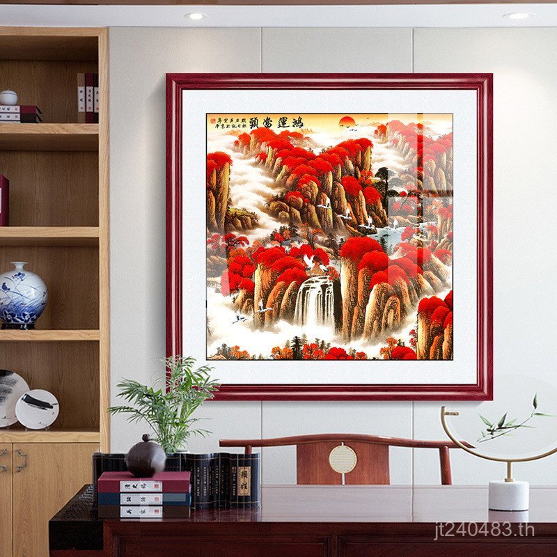 Doufang ภาพวาดตกแต่งโชคดี Dangdang หัวผนังรายการ Backer แผนภูมิสแควร์ภาพวาดจีน Entrance ภาพวาดภูมิทั