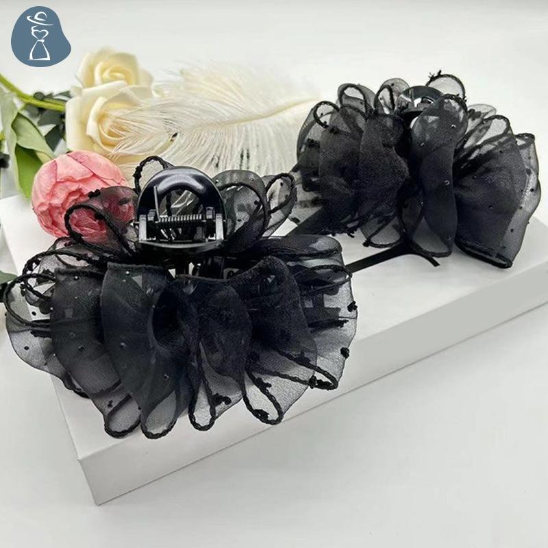 [PANDAB] Fashion Cloud Seersucker Shark Clip French Retro Claw Clip เครื่องประดับผม JOO