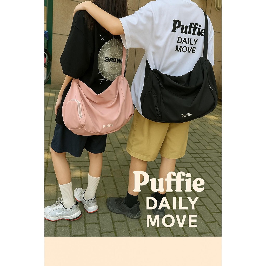 Puffie กระเป๋าสะพายหลังเทรนด์ความจุสูง TrendyHiker ดีไซน์ใหม่ ทนทาน ขนาดใหญ่ สะดวกสำหรับใส่ของจำเป็น พร้อมช่องรองเท้า ใช้ได้ทุกวัน ดีไซน์โดดเด่น เหมาะสำหรับการใช้งานในชีวิตประจำวัน