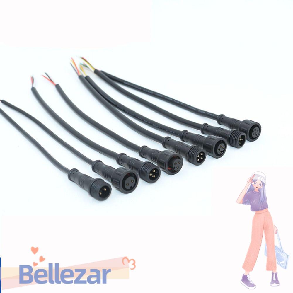 BELLEZAR 2Pin 3Pin 4Pin แจ็ค,สายสีดํา 20 ซม.ชายหญิง LED Connector, IP67 2Pin 3Pin 4Pin สายไฟกันน้ํา 