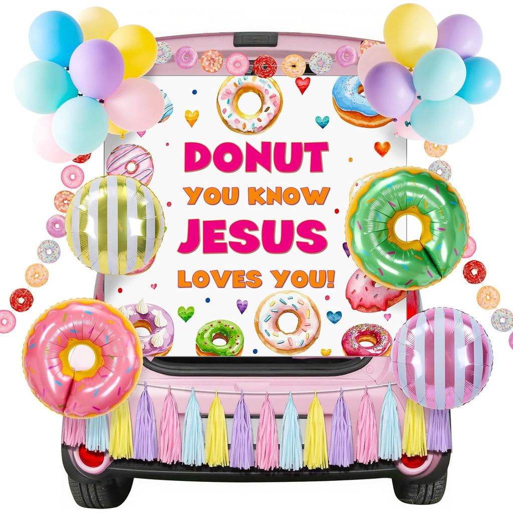 Panelee คริสต์มาสศาสนาพรรคตกแต่งชุดคริสเตียนพระเยซูฉากหลังแบนเนอร์บอลลูนพู่ตกแต่งศาสนาสําหรับคริสตจั