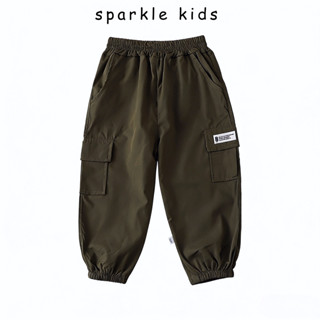 กางเกงเด็ก🍓กางเกงคาร์โก้ กางเกงลําลองสําหรับเด็กผู้ชาย หลวมแ…