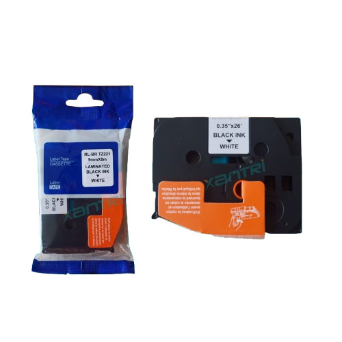 FixPrint Label Tape TZE-221 TZE221 221 9mm x 8m เครื่องพิมพ์ขาวดํา