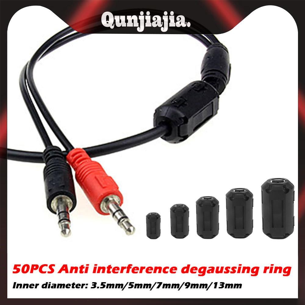 50 ชิ้น Core ลูกปัด Choke 3.5/5/7/9/13 มิลลิเมตร Ferrite คลิปแหวนเสียงรบกวน Suppressor