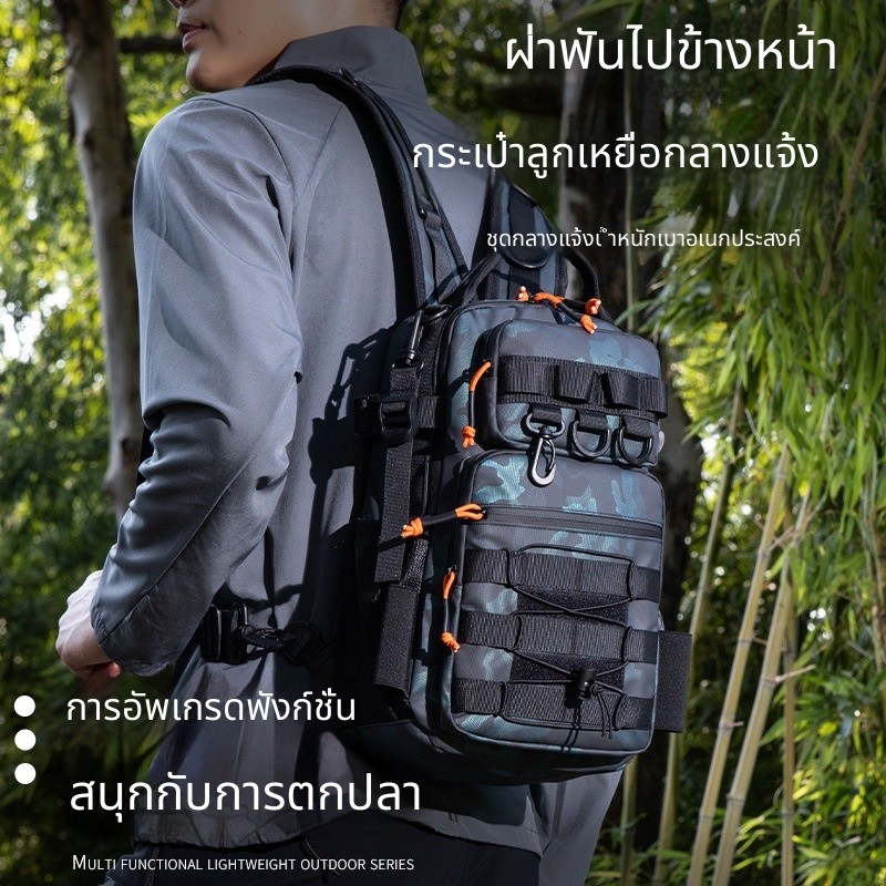 กระเป๋าสะพายหลังตกปลากันน้ำทนทาน ขนาดใหญ่เก็บอุปกรณ์ตกปลาได้หลายอย่าง มีหลายสีให้เลือก