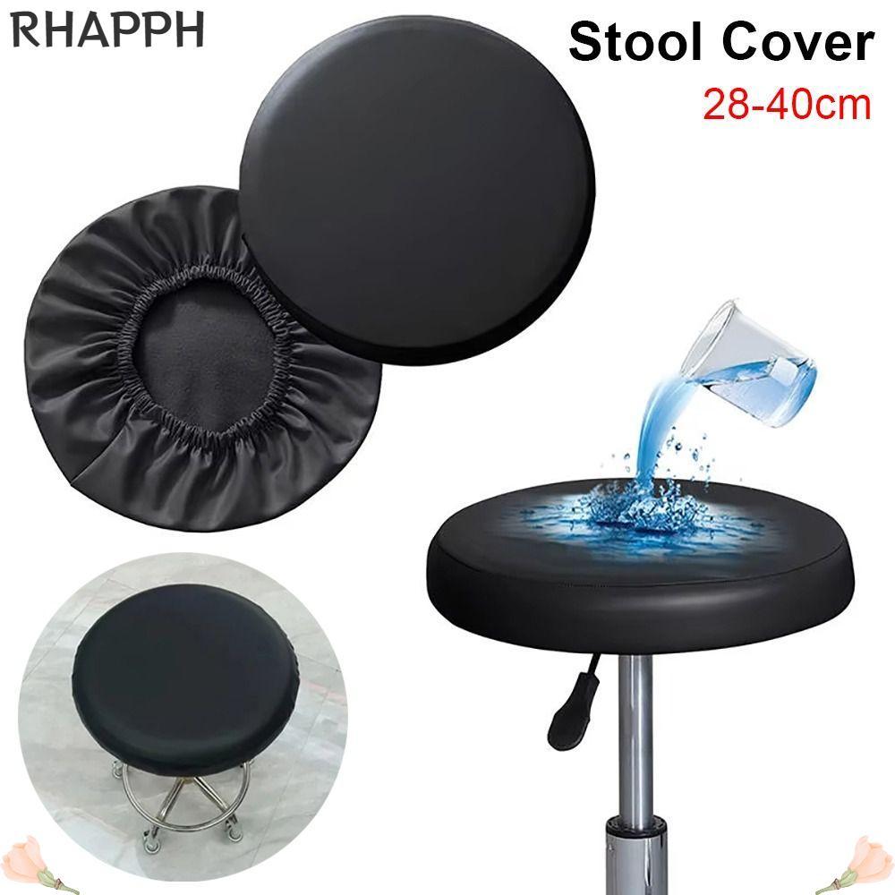 RHAPPH 1 ชิ้นเก้าอี้ที่นั่ง,พร้อมวงยืดหยุ่น Slipcover รอบเก้าอี้,ทนทาน PU หนังรวมทุกอย่างกันน้ําสตูลเบาะรองนั่งสําหรับบาร์เก้าอี้หมุน