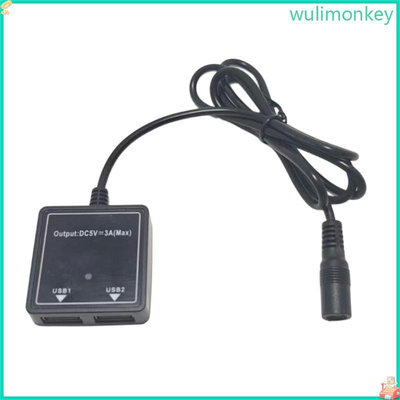 WU DC5 5x2 1 มม. ถึง USB Power Charger สําหรับแผงโซลาร์เซลล์ 12V อะแดปเตอร์ DC6V-30V