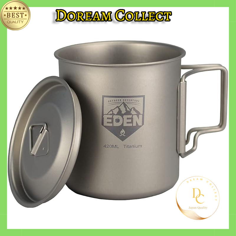 Eden Titanium Mug 420ml, Titanium with Lid, EDEN