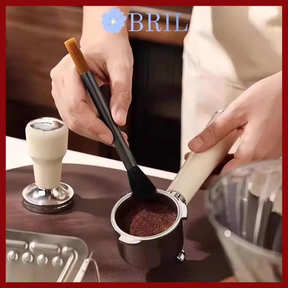 แปรงทําความสะอาดหม้อกาแฟและหัวบดกาแฟ 2 ด้าน BRIL ขนแปรงนุ่ม สําหรับเครื่องชงกาแฟวินเทจ