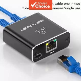 ตัวแยกสายแลนแบบสองทาง รองรับอินเทอร์เน็ตสองเครื่องพร้อมกัน สวิตช์แยกพอร์ต RJ45 หนึ่งเป็นสอง พอร์ต Ethernet Gigabit