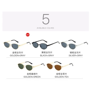 American Old Money Style Commuter Vacation Retro Metal Oval แว่นกันแดด
