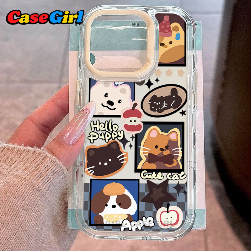 [✅แนะนำ] iPhone 15 13 11 17 16 12 14 Pro Max 15 14 16 Plus เคสแมวสุนัขการ์ตูนคุณภาพสูงกันกระแทก