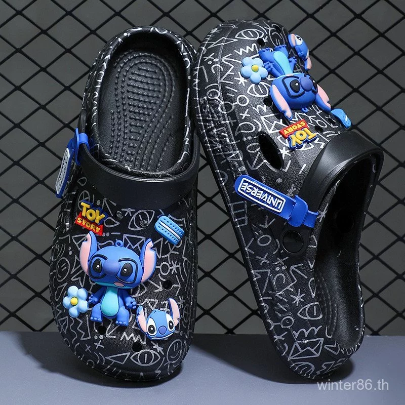 EJKW ฤดูร้อนสไตล์ใหม่คู่รองเท้าสบายๆอินเทรนด์ Anti-slip สวมใส่ด้านนอกเกาหลีรุ่นรองเท้าชายหาด Baotou รองเท้าผู้ชายสวนผู้หญิง