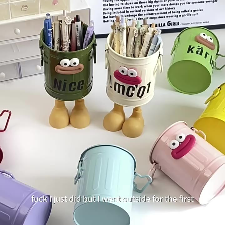 สึมุกิ ที่ใส่ปากกา, ดินสอความจุขนาดใหญ่ปากใหญ่, ทําเอง รอบการ์ตูนสก์ท็อปถังเก็บนักเรียนเครื่องเขียน - 1