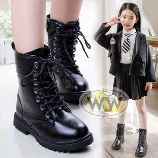 จัดส่งจากประเทศไทย💥Hot sale💥รองเท้าบูทเด็กสีดำ Doc Marten รองเท้าบูท รองเท้าบูททหารสำหรับเด็ก รองเท้าบูท ไซส์ 27-37