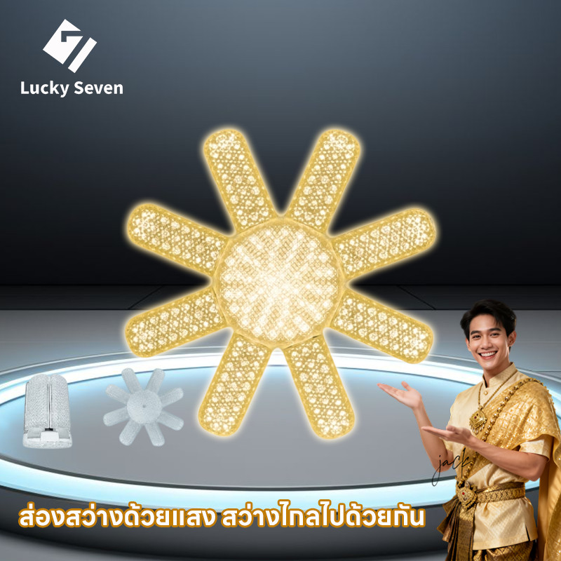 หลอดไฟ LED ทรงใบพัด ขั้ว E27 ปรับมุมแสงได้ตามต้องการ พับได้ ประหยัดพลังงานสูง ใช้งานยาวนาน