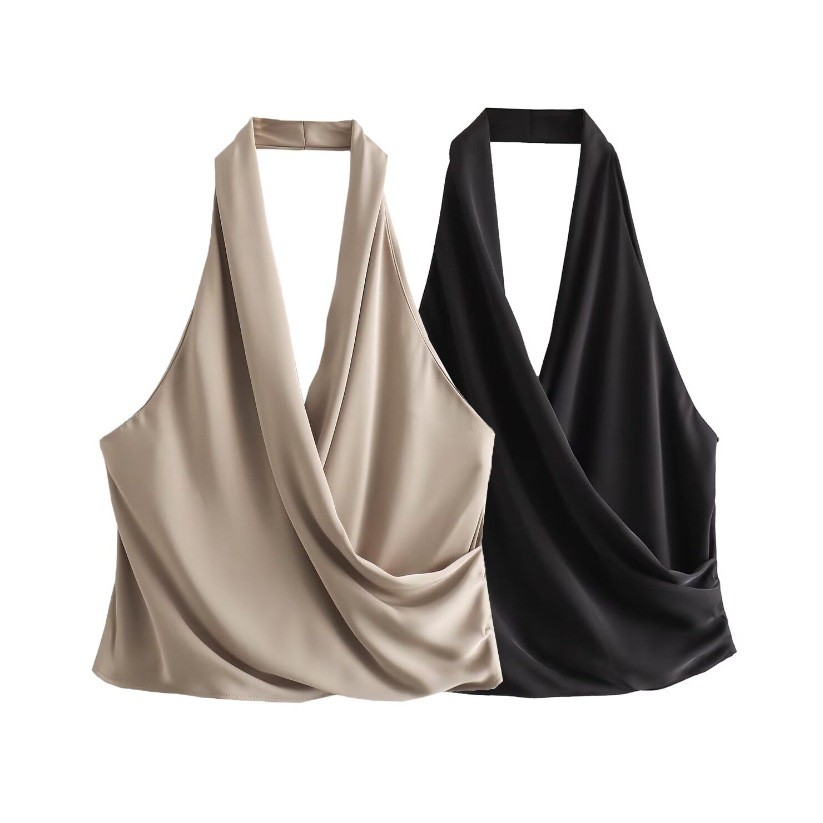 2024 แฟชั่นสตรีลําลองเชือกแขวนคอผ้าไหมซาตินเนื้อเชือกแขวนคอคอคอปกด้านบน 796924012. 9W1