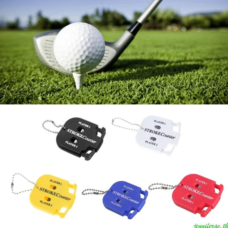 Jenniferac Golf Score Counter Golf Strokes Counter พวงกุญแจ 2 ผู้เล่น Golf Score Indicator