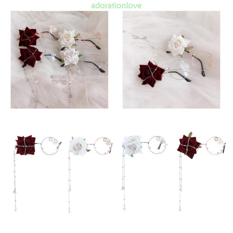 Ador สาวญี่ปุ่น Lolita คอสเพลย์แว่นตาเครื่องแต่งกาย Yandere แว่นตาสําหรับ ComicCon Yandere แว่นตาสํา