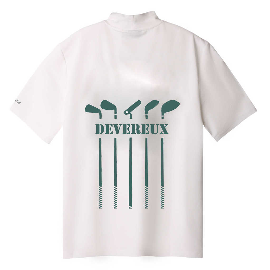 GOLF ครึ่งคอเต่า เสื้อยืดแขนสั้นยืด ระบายอากาศ แห้งเร็ว