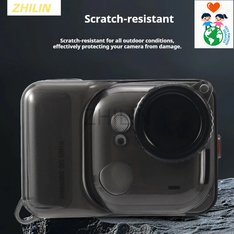 (ในสต็อก) สําหรับ Insta360 Go Ultra TPU Clear เคสป้องกันพร้อมเชือกป้องกันการสูญหายฝาครอบร่างกายโปร่งใสครอบคลุมเต็มรูปแบบฝาครอบเลนส์ป้องกันรอยขีดข่วนสําหรับ Insta360 Go Ultra thumbnail 3