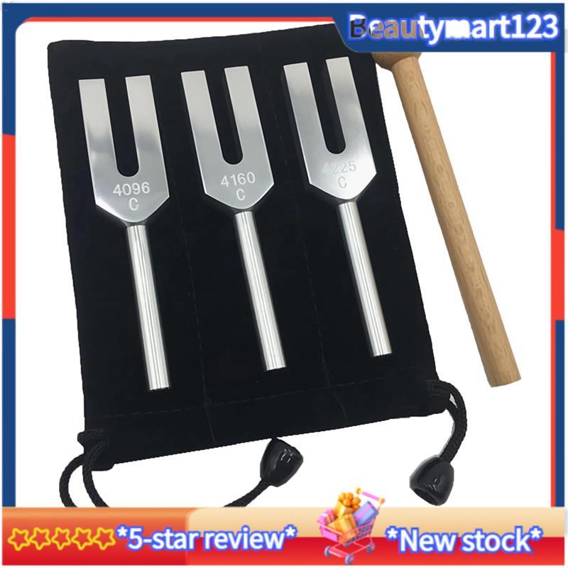 ชุดส้อมปรับแต่งBMAngel - 4096 Hz, 4160 Hz, 4225 Hz - ชุดเครื่องมือบําบัดพร้อมการโจมตีไม้และถุงเก็บ