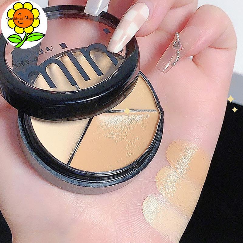 SUNSHOP DIKALU 6.5g คอนซีลเลอร์ 3 สีธรรมชาติ Palette ปกปิดความหมองคล้ําสิวรูขุมขนครีมคอนซีลเลอร์ Fac