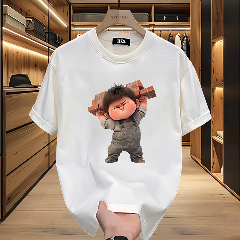 2026 American Retro Heavy เสื้อยืดผู้ชายสไตล์ใหม่ฤดูร้อนเยาวชน Street สวมใส่แขนสั้น High-End คู่ครึ่