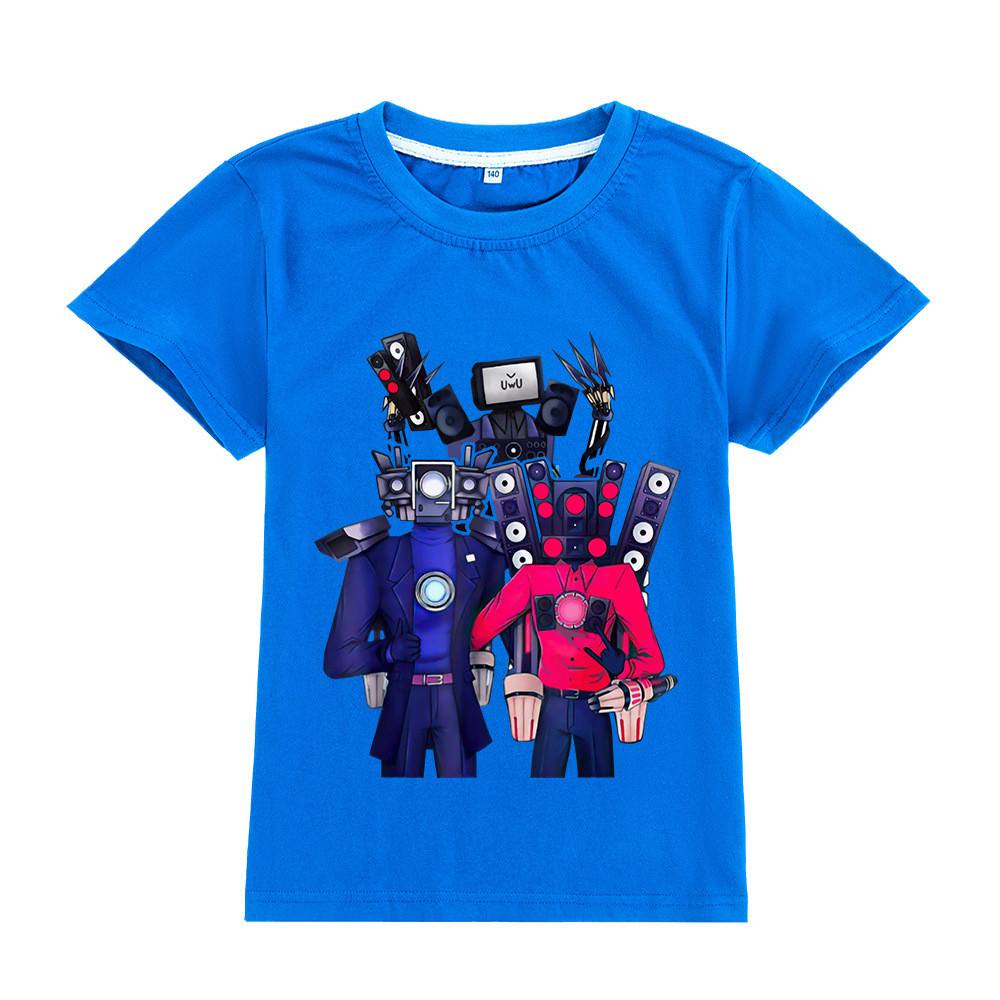 เกาหลีเกาหลี 2026Skibidi เสื้อผ้า Man Monitor TV Man ห้องน้ําชายหญิงเด็กเสื้อผ้าแขนสั้นเสื้อยืด A968