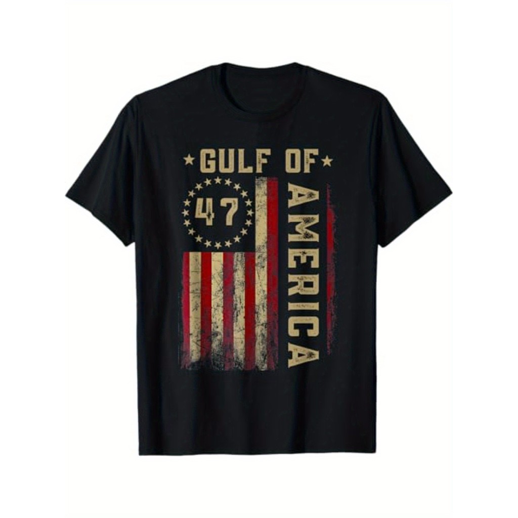 COD 2026欧码棉TGulf of America Est 1776 Vintage Flag T-Shirt -COD 2UA5