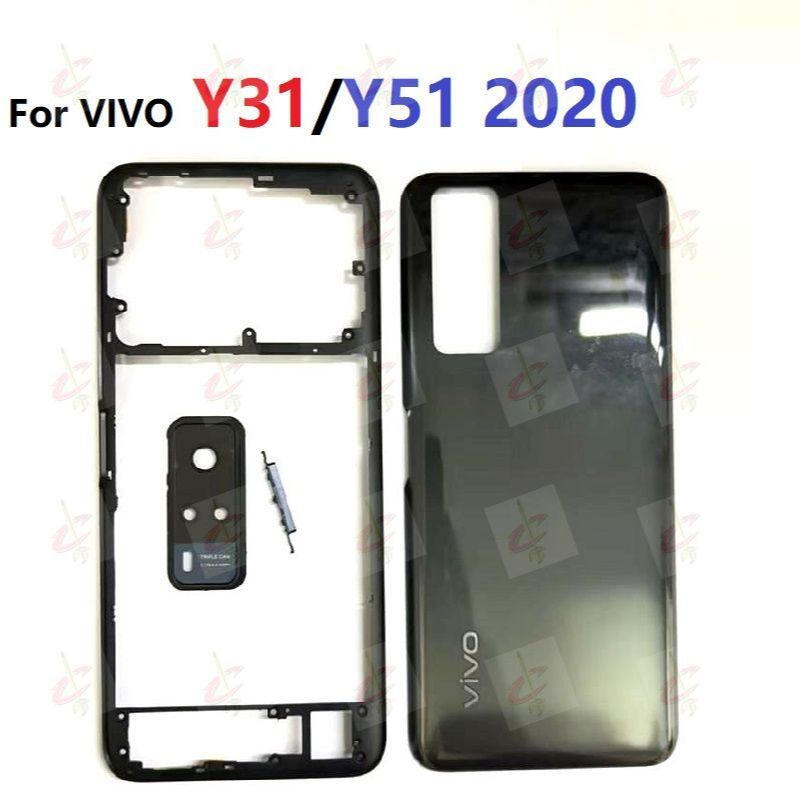 ฝาหลังสําหรับ VIVO Y31 Y51 2020 Y51A กรอบกลาง
