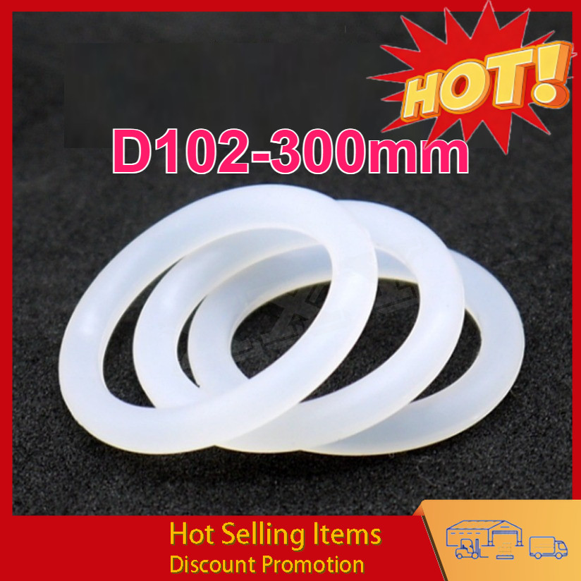 O-ring ปะเก็น CS3mm*OD102-300mm O-ring แหวนซิลิโคนสีขาวซีลเกรดอาหารแหวนยางกันน้ําปะเก็นยืดหยุ่นXXY-M