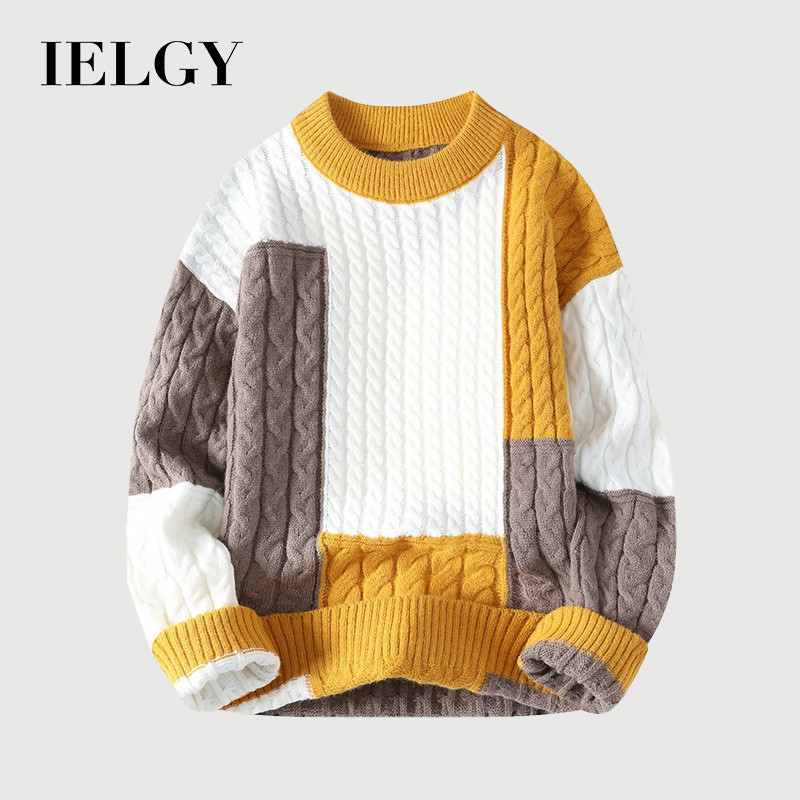 IELGY ร้อนขายผู้ชายเสื้อกันหนาวหลวม Pullover ถักบวกขนาด