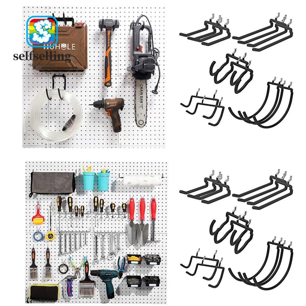 SELFS ผู้ถือติดผนังเหล็กติดผนัง Pegboard ผู้ถือเครื่องมือไฟฟ้า Pegboard เจาะผู้ถือ Heavy Duty ตะขอสว