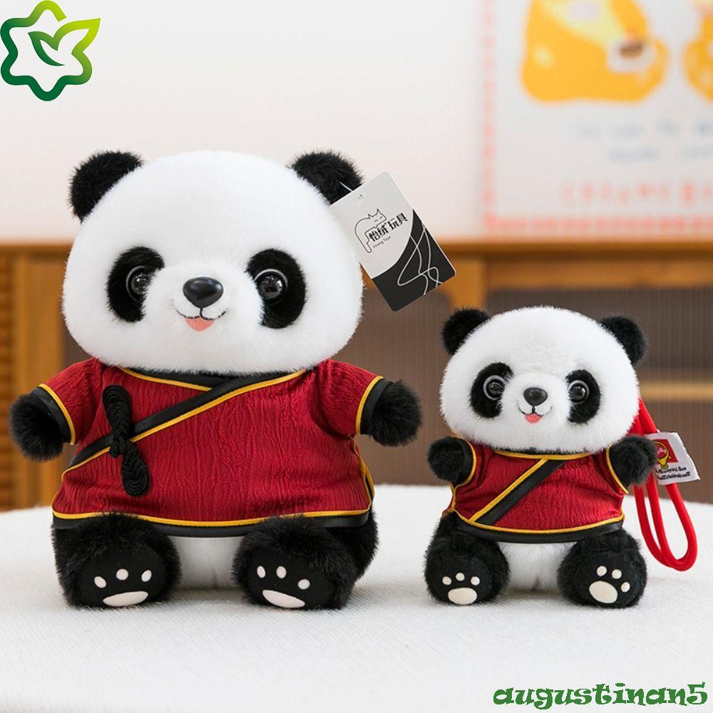 AUGUSTINAN ตุ๊กตาแพนด้าจี้,หมอนนุ่มพวงกุญแจแพนด้าของเล่นตุ๊กตา,เด็กชายและเด็กหญิงผ้าไหม Hanfu ตกแต่งบ้าน 15/25 ซม.ตุ๊กตาสัตว์ของเล่นเด็กของเล่น