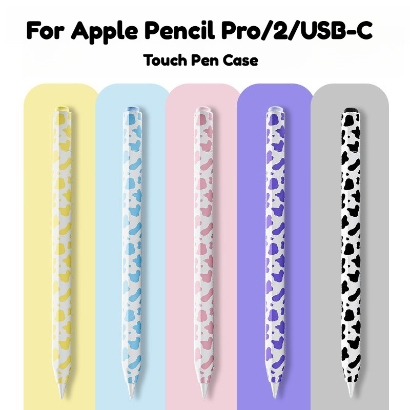 ปลอกดินสอสัมผัสสําหรับ Apple Pencil Pro 2 แท็บเล็ตกันกระแทกสีสันสดใสฝาครอบป้องกันสําหรับ Apple ดินสอ USB-C ซิลิโคนอ่อนนุ่มเคสปากกากันลื่น