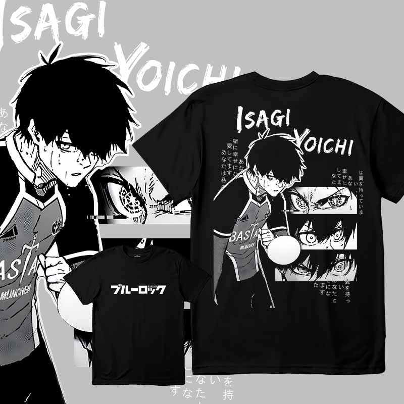 【COD】 ผ้าฝ้าย แขนสั้น เสื้อยืด READY STOCK S-5XL BLUE LOCK - Isagi Yoichi - Anime Print T-Shirt Men 