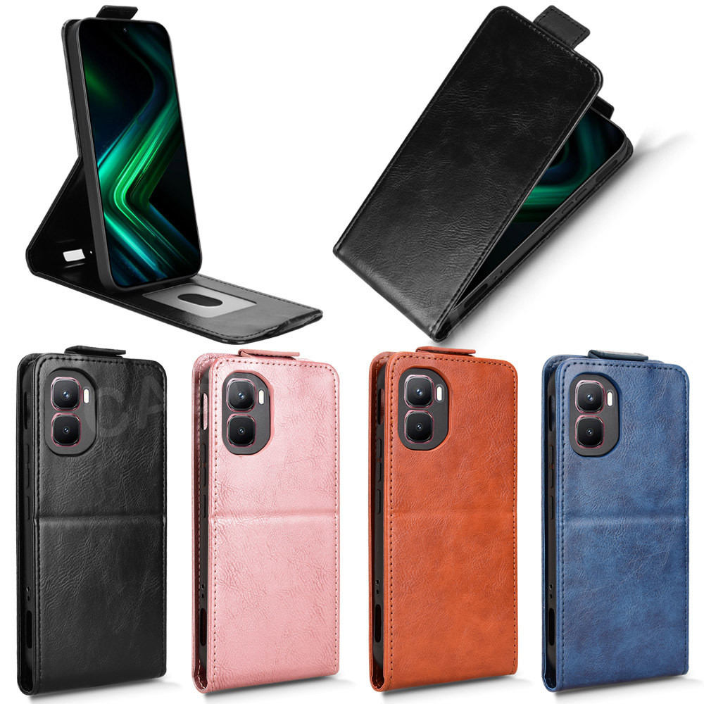 ปลอกสําหรับ Infinix GT 50 Pro 5G 2026 GT 30 20 Pro 5G 4G กรณีแนวตั้งพลิกขึ้นและลงหนังเคสโทรศัพท์ช่องเสียบการ์ดขาตั้งฝาครอบวงเล็บ