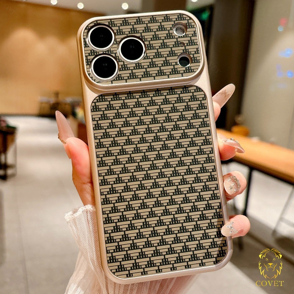 COVET Checkerboard Minimalist Case เข้ากันได้กับ IPhone 17 16 15 14 13 12 Pro Max, พร้อมเคลือบป้องกันลายนิ้วมือ, และกันกระแทก